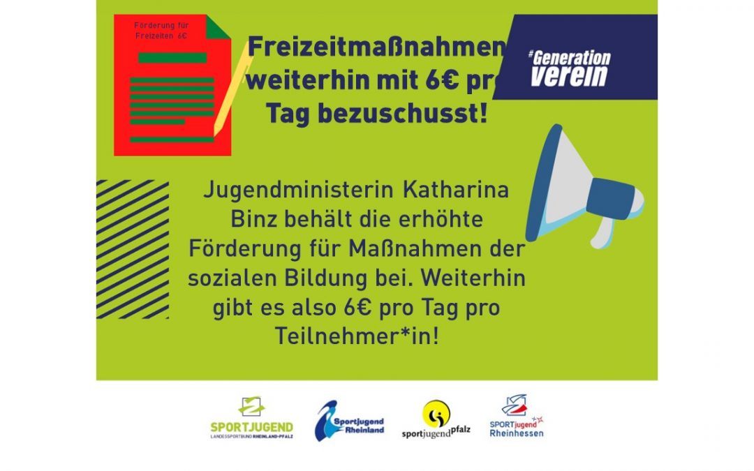 Weiterhin 6 Euro Zuschuss pro Teilnehmer bei Freizeiten – Ministerium hält Landesförderung aufrecht